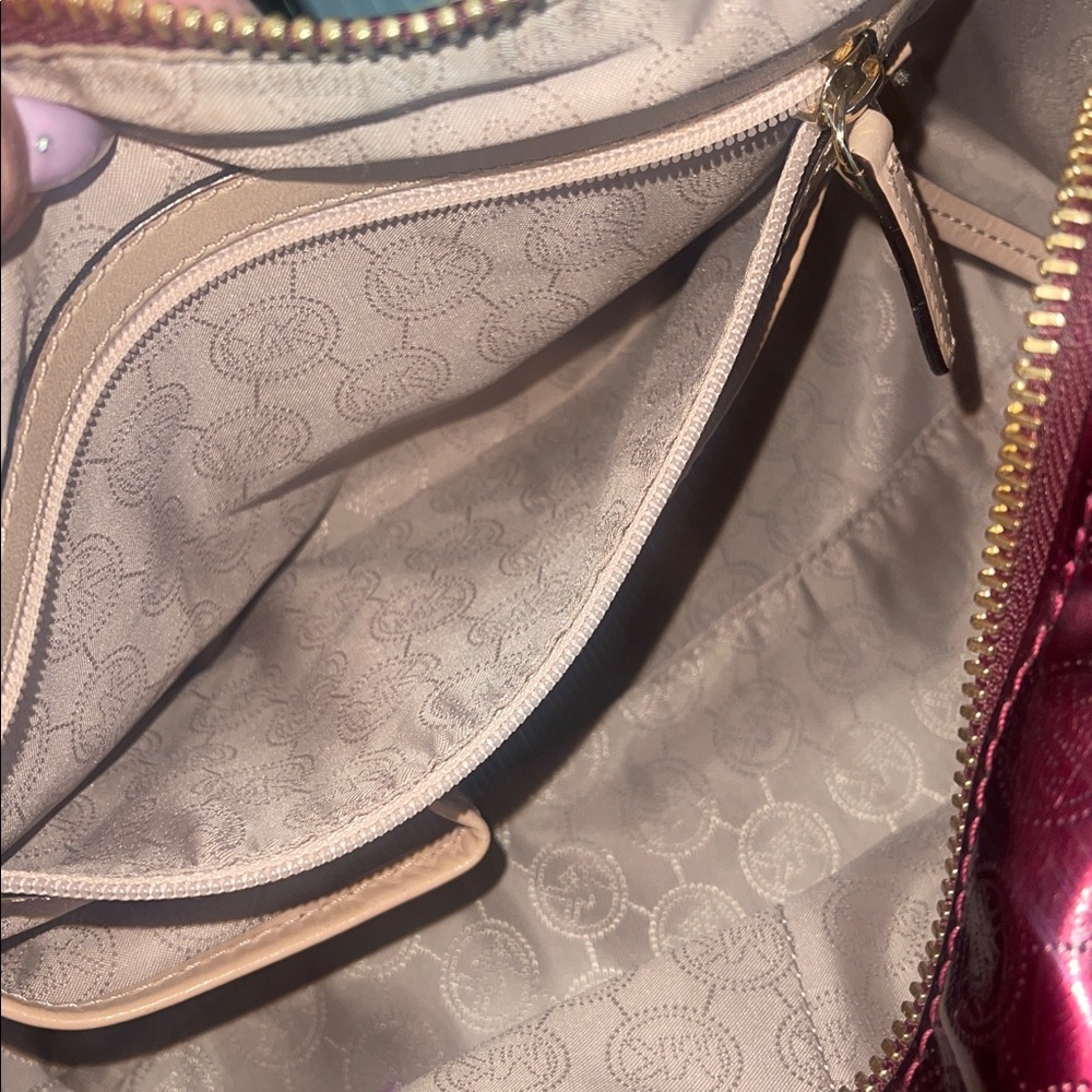 “Michael Kors” ✨ Women’s Hand Bag Purple/Burgundy Patent Leather Grayson Satchel - Picture 12 of 16